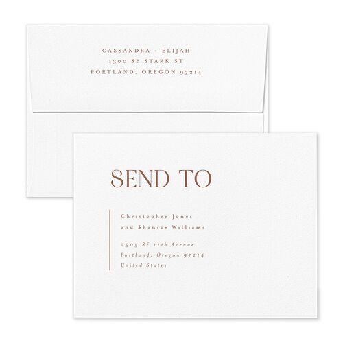 Triptych Photo Save the Date Magnet Envelopes White Pink Cotton Both Recipient and Return Addresses Signature Standard