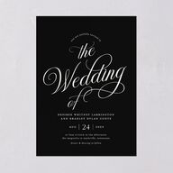 Elegant Hollywood Calligraphy Wedding Invitations Licorice Signature Blank No Standard
