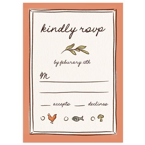 Hand Drawn Tablescape Wedding Response Cards Apricot Signature Standard