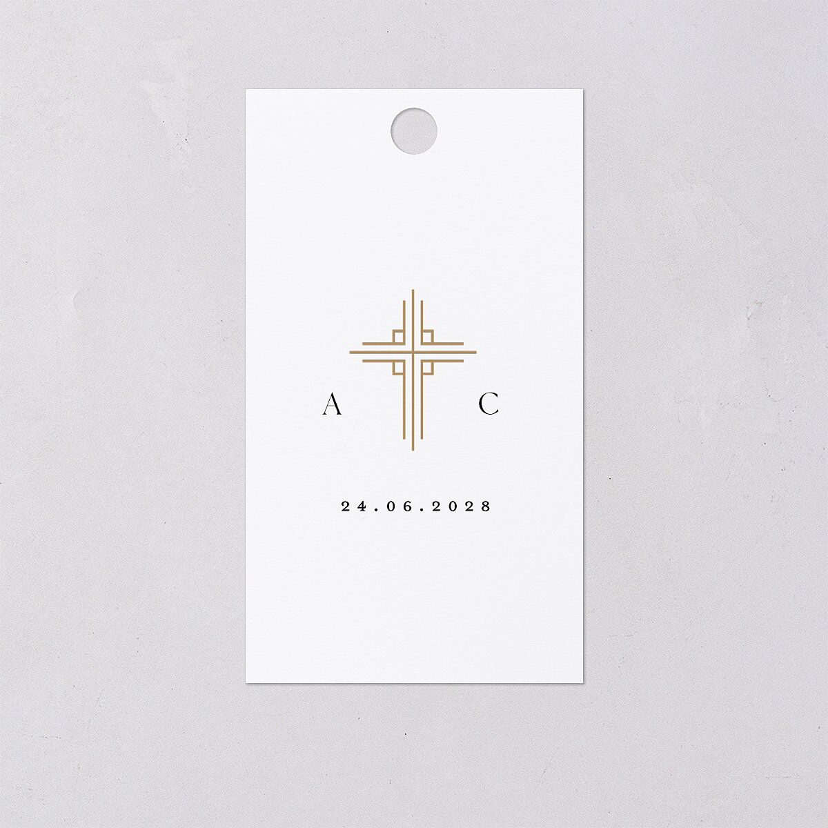 Church Cross Favor Gift Tags Pure White Signature