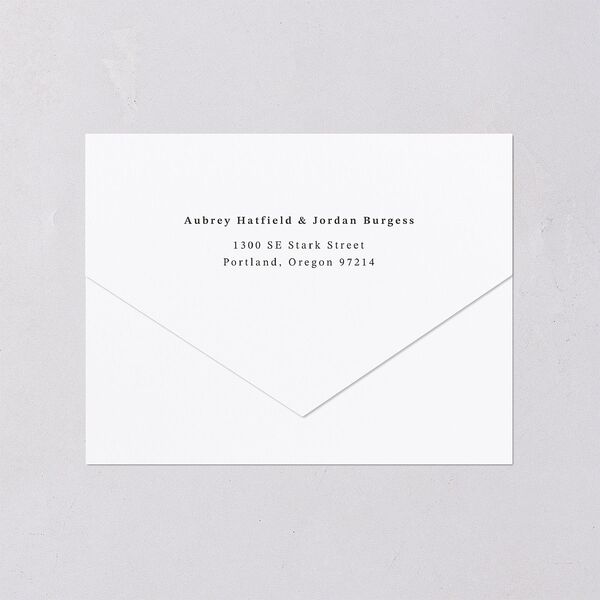 Botanical Luxury All-in-One Wedding Invitations Pure White Signature Light Both Recipient and Return Addresses No