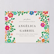 Bordados Florales Save The Date Cards Off-White Signature smooth Blank No