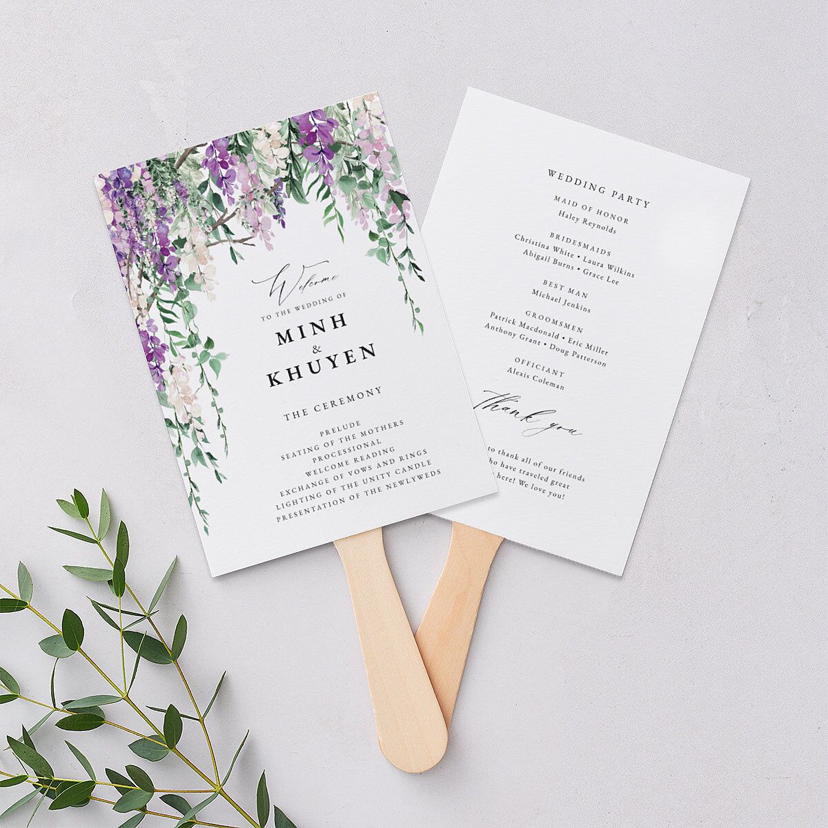 Romantic Wisteria Fan Programs Purple Petal Signature Standard