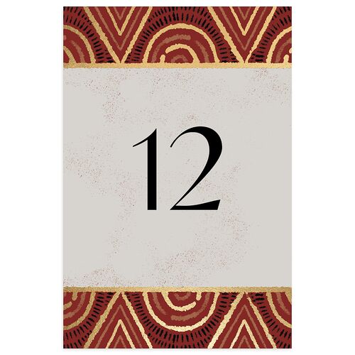 Gilded Sahara Pattern Table Numbers Gold Rust Signature