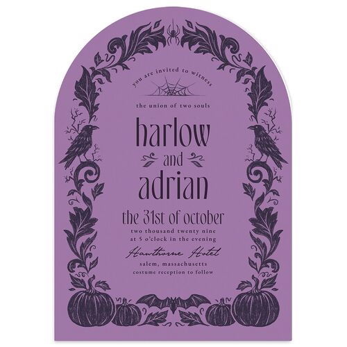 Spooky Halloween Nouveau Wedding Invitations Iris Signature Blank Arch No