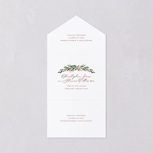 Gilded Botanical All-in-One Wedding Invitations Copper Signature Light Both Recipient and Return Addresses No