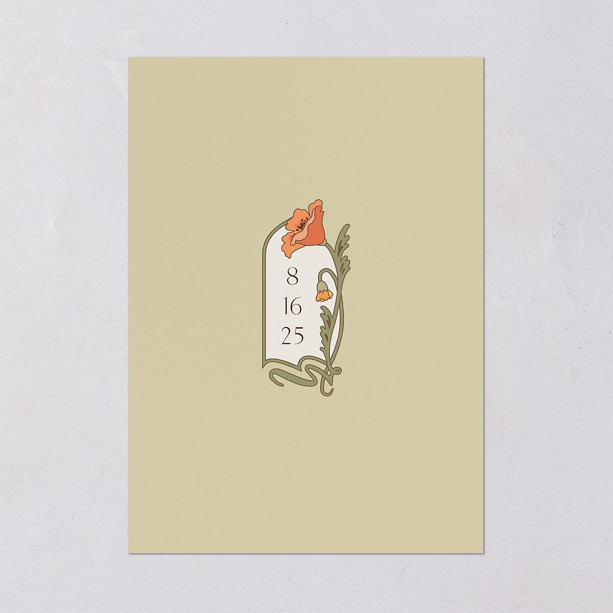 Vintage Nouveau Floral Wedding Invitations Pear Signature Blank No Standard