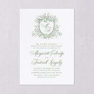 Elegant Rose Crest Wedding Invitations Deep Olive Signature Blank No Standard