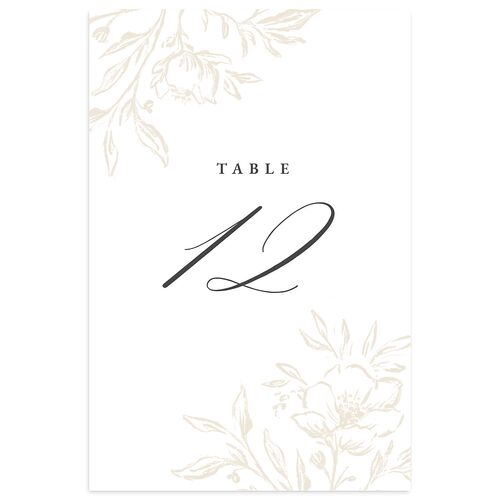 Classic Floral Table Numbers Champagne Signature