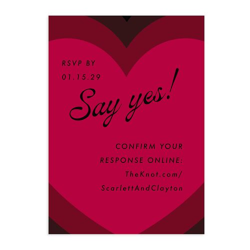 Modern Retro Hearts QR Code RSVP Cards Midnight Signature Standard