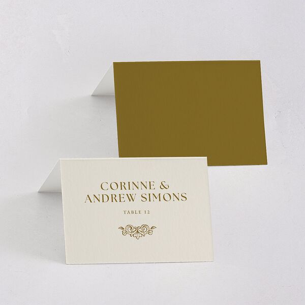 Black Tie Crest Place Cards Umber Signature