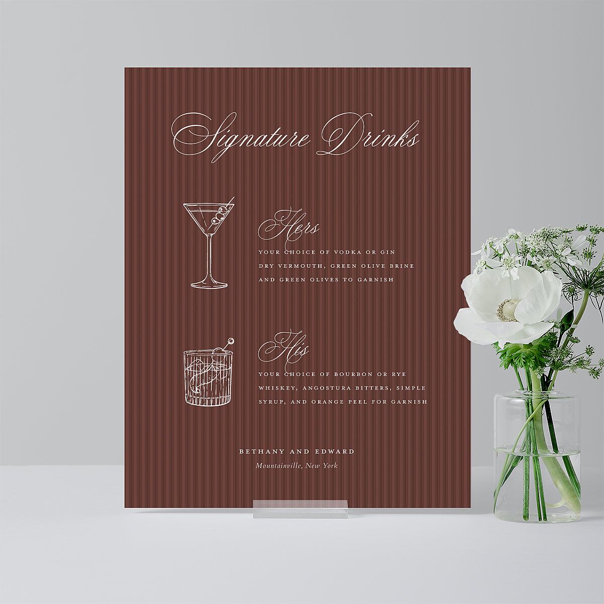Vintage Oval Monogram Standard Bar Tabletop Sign Small Merlot Standard Indoor Foam Core S Tabletop Bar