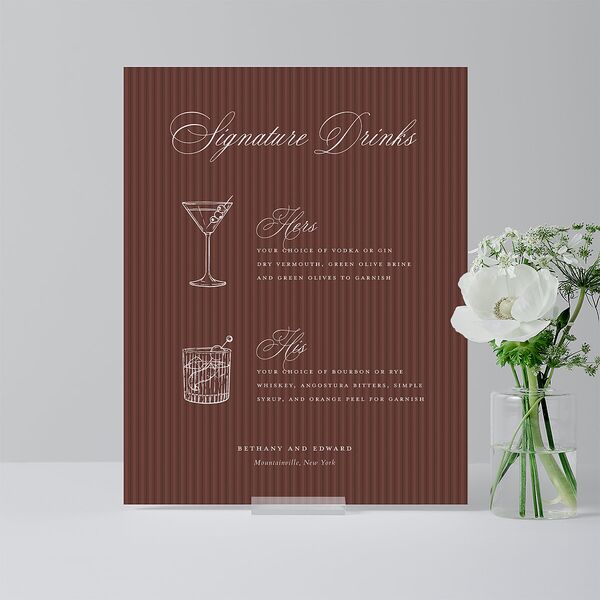 Vintage Oval Monogram Standard Bar Tabletop Sign Small Merlot Standard Indoor Foam Core S Tabletop Bar