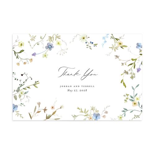 Dainty Wildflowers Thank You Postcards Baby Blue