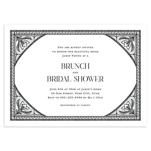 Church Stained Glass Bridal Shower Invitations Licorice Signature Blank Standard