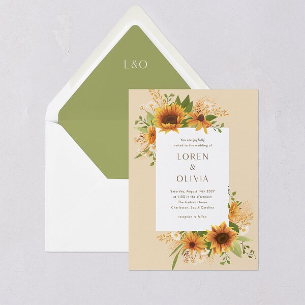 Sweet Sunflowers Euro Envelope Liners Marigold Luxe