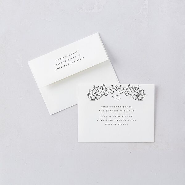 Gothic Gate Save the Date Petite Cards Licorice Signature smooth Blank No Standard
