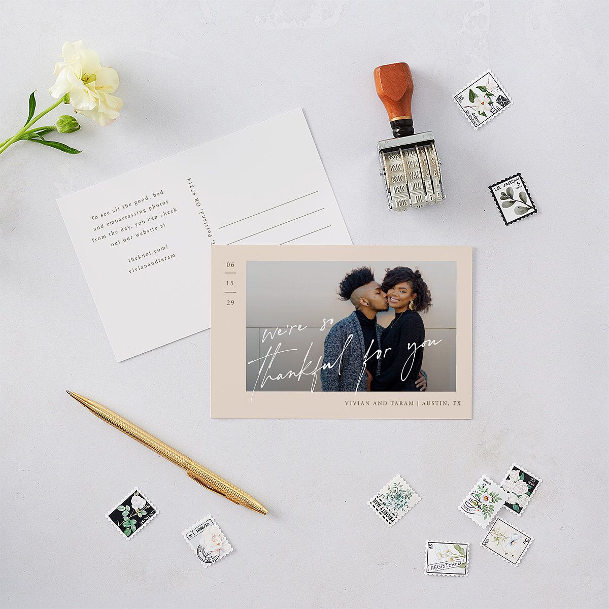 Just Love Thank You Postcards Sand