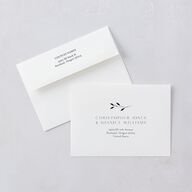 Gilded Sprigs Wedding Invitations Moody Blue Signature Blank No Standard