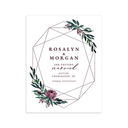 Gilded Botanical Save the Date Petite Cards Mauve Signature smooth Blank No Standard