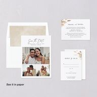 Simple Pampas Digital Save the Date Cards Pure White Dusty Blue Lets Celebrate Standard