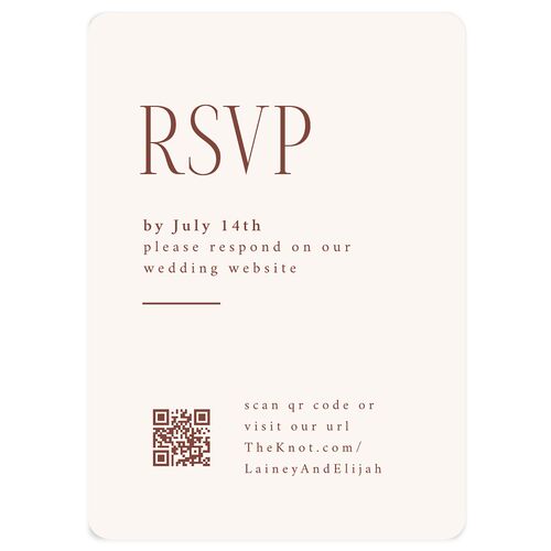 Editorial QR Wedding Response Cards Chestnut Signature Rounded