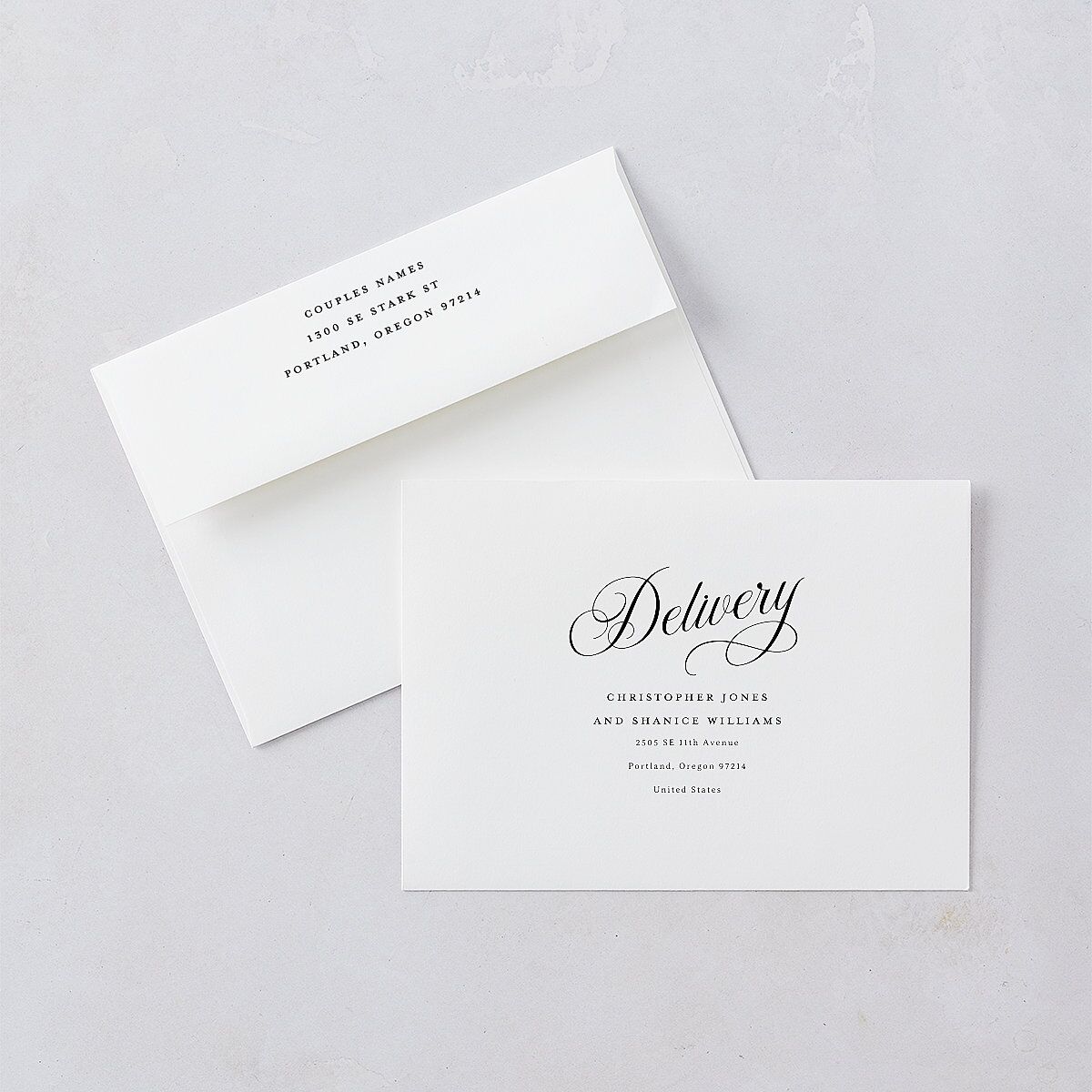 Elegant Hollywood Calligraphy Wedding Invitations Linen Signature Blank No Standard