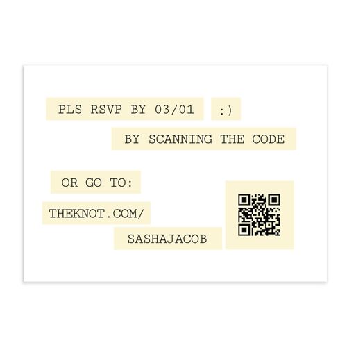 Editorial Label Maker QR Code RSVP Cards Daffodil Signature Standard