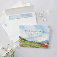 Western Barn Rehearsal Dinner Invitations Red Clay Signature Blank Standard