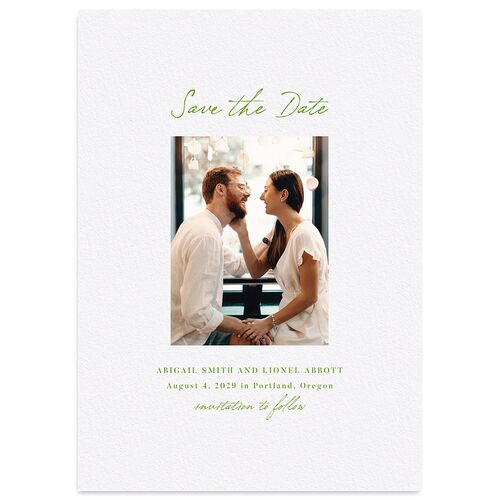 Simple Ballpoint Save the Date Cards Meadow Signature smooth Blank No Standard