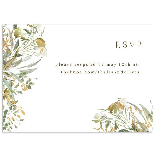 Gilded Greenery Wedding Response Cards Gold Pure White Signature Standard