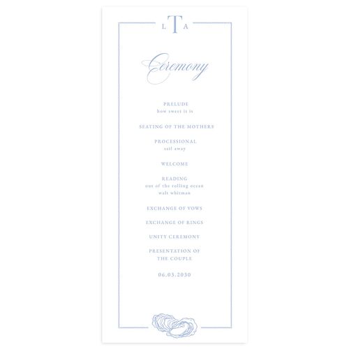 Coastal Oysters and Anchors Wedding Programs Sea Blue Signature