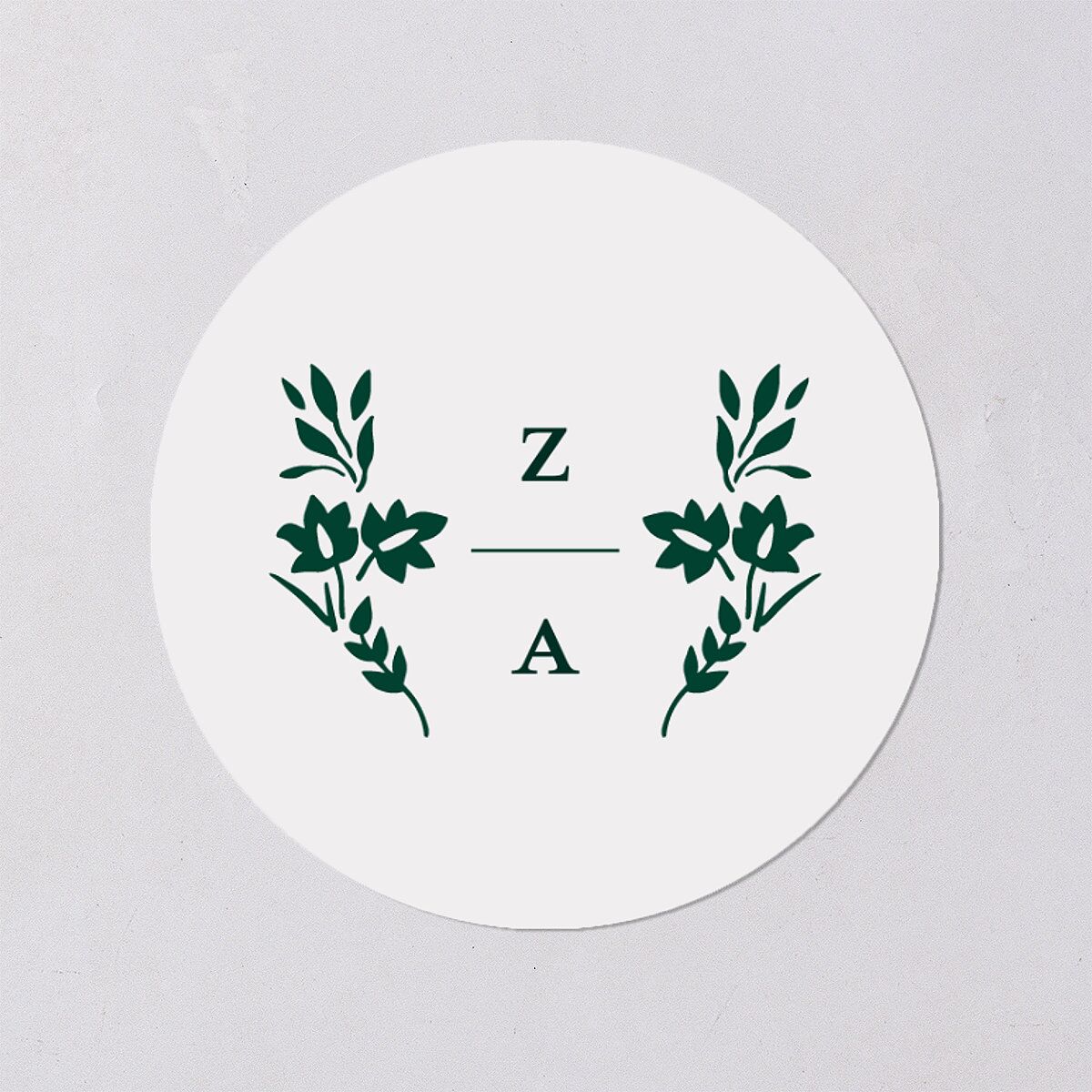 Rustic Kingdom Wedding Stickers Dark Green Circle