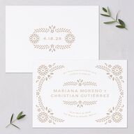 Papel Picado De Mexico Save The Date Cards Taupe Signature smooth Blank No Standard
