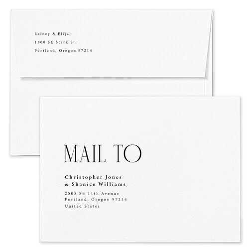 Editorial QR Wedding Invitation Envelopes Pure White White Recipient Address Standard Signature