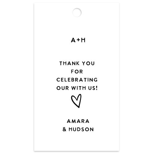 Hand Drawn Wavy Border Favor Gift Tags Pure White Signature