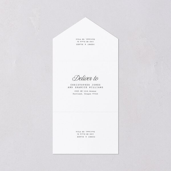 Vintage Script All-in-One Wedding Invitations Midnight Signature Light Both Recipient and Return Addresses No