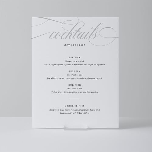 Photo Vow Standard Bar Tabletop Sign Small Pure White Standard Outdoor Corrugated S Tabletop Bar