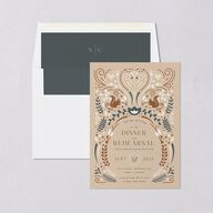 Nordic Folk Rehearsal Dinner Invitations Latte Signature Blank Standard
