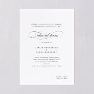 Classic Black Tie Rehearsal Dinner Invitations Pure White Signature Blank Standard