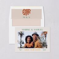 Impressionist Paradise Save the Date Cards Rose Gold Signature smooth Blank No Standard