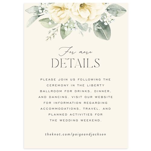 Elegant Pastel Floral Wedding Enclosure Cards Daffodil Signature Standard