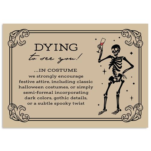 Halloween Tarot Skeletons Wedding Attire Cards Tan Signature Standard
