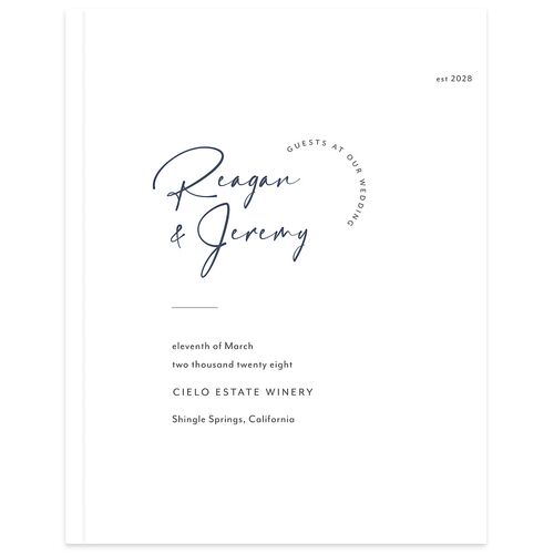 Modern Arc Wedding Guest Book Moody Blue