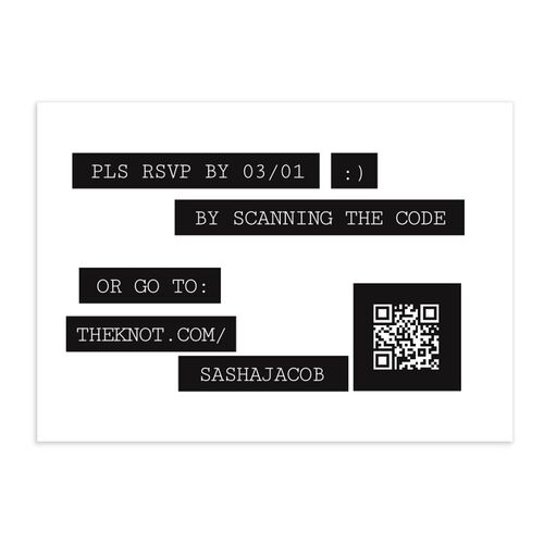 Editorial Label Maker QR Code RSVP Cards Charcoal Signature Standard