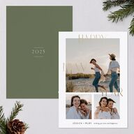 Modern New Year Holiday Cards Gold Dark Camo Signature Blank Standard Portrait