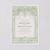 Painted Henna Rehearsal Dinner Invitations Scottish Green Signature Blank Standard