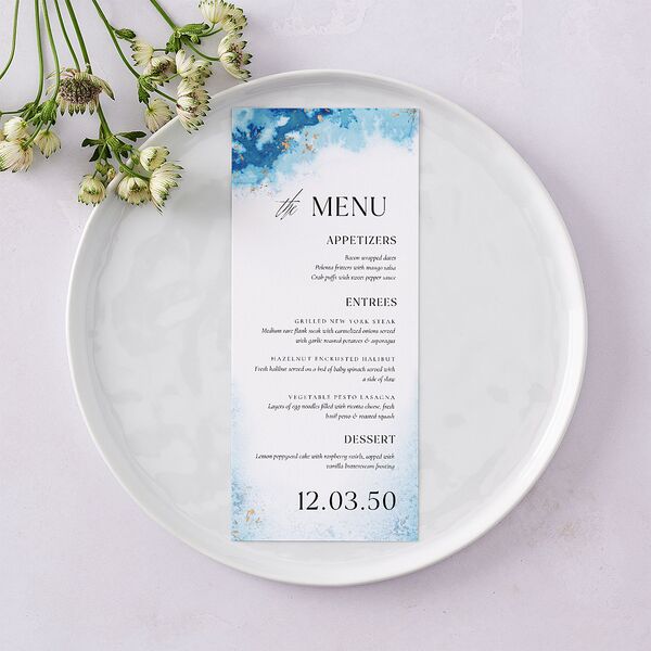 Painted Ethereal Menus Aquamarine Signature