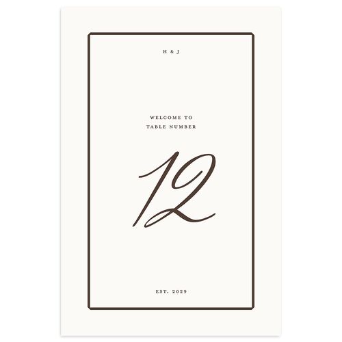 Elegant Swans Table Numbers Sepia Signature