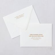 Elegant Minimalist Photo Save The Date Card Euro Envelopes White Saddle Both Recipient and Return Addresses Luxe Signature